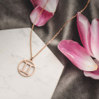 Naszyjnik celebrytka stal chirurgiczna znak zodiaku Bliźnięta różowe złoto