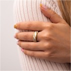 Obrączka damska pozłacana matowa pierścionek STAL chirurgiczna