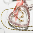 Łańcuszek do okularów maseczki słuchawek stal chirurgiczna pozłacana kulkowy